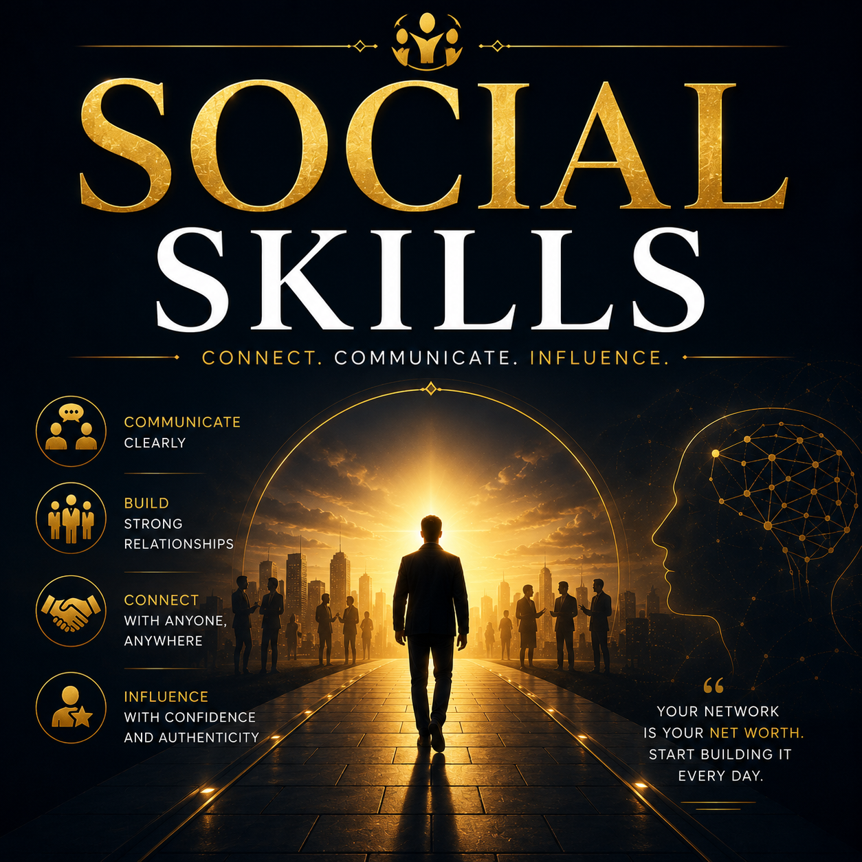 Social Skills collection image highlighting communication, relationship building, and influence techniques.